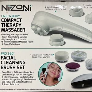 Nizoni Face & Body Compact Therapy Massager Pro 360 Facial Cleansing Brush Set